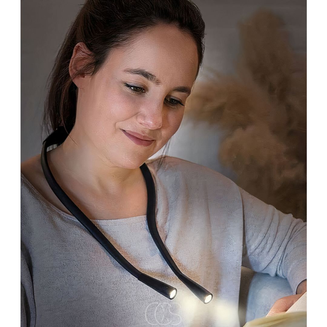 Regulowana Okrągła lampa LED do czytania na szyję