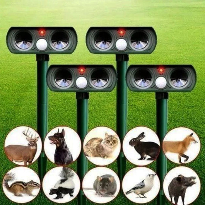Garden pest repelling device with motion sensor