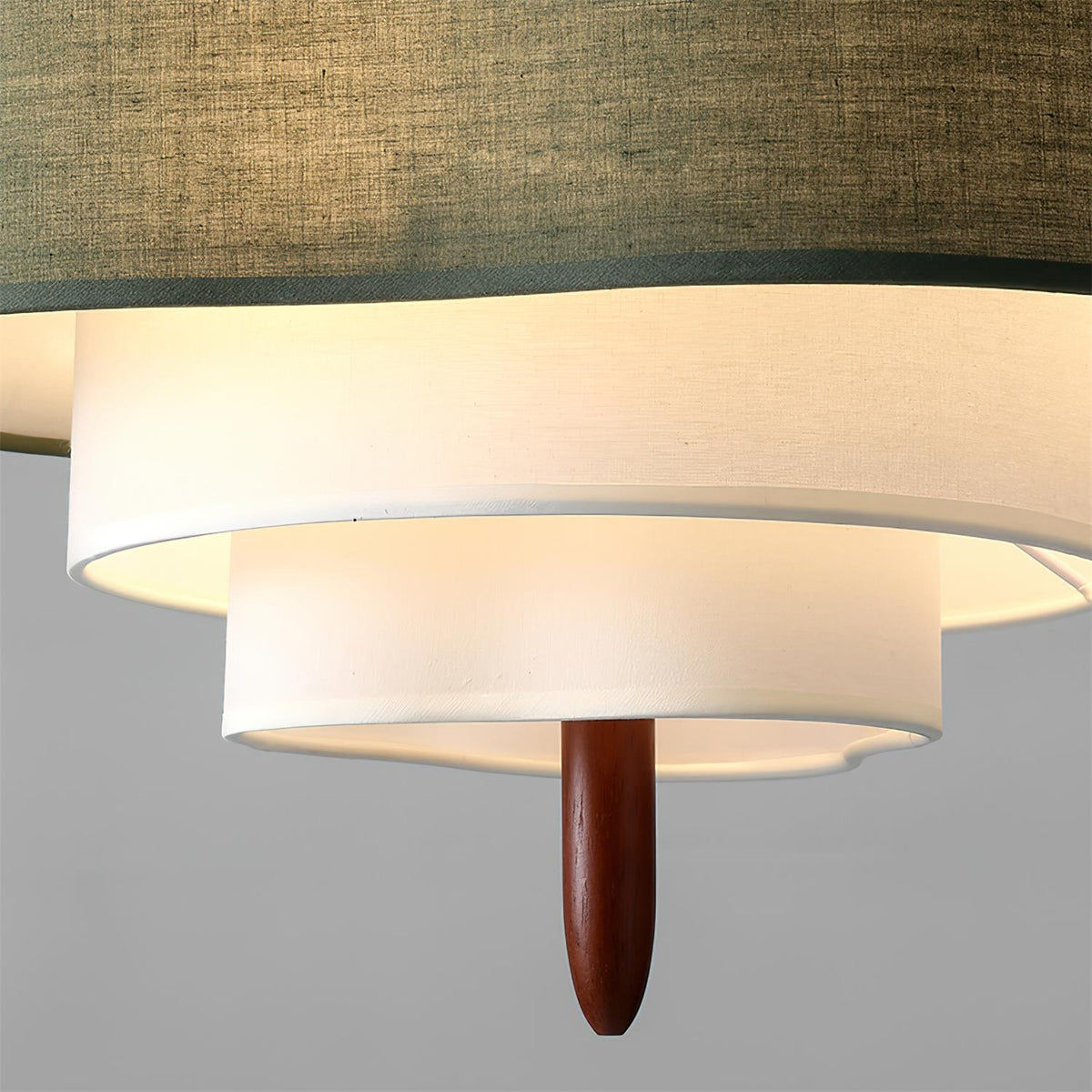 Layered round fabric hanging lamp