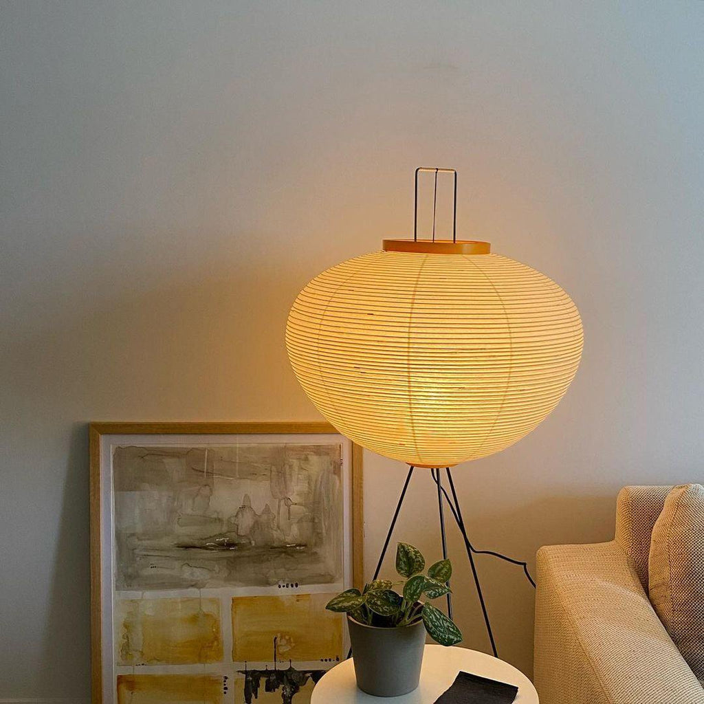 Japanse staande lamp met rijstpapier kap