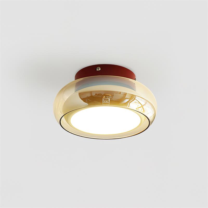 Szklana lampa sufitowa retro do montażu natynkowego