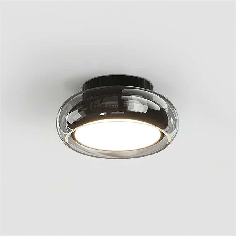 Szklana lampa sufitowa retro do montażu natynkowego