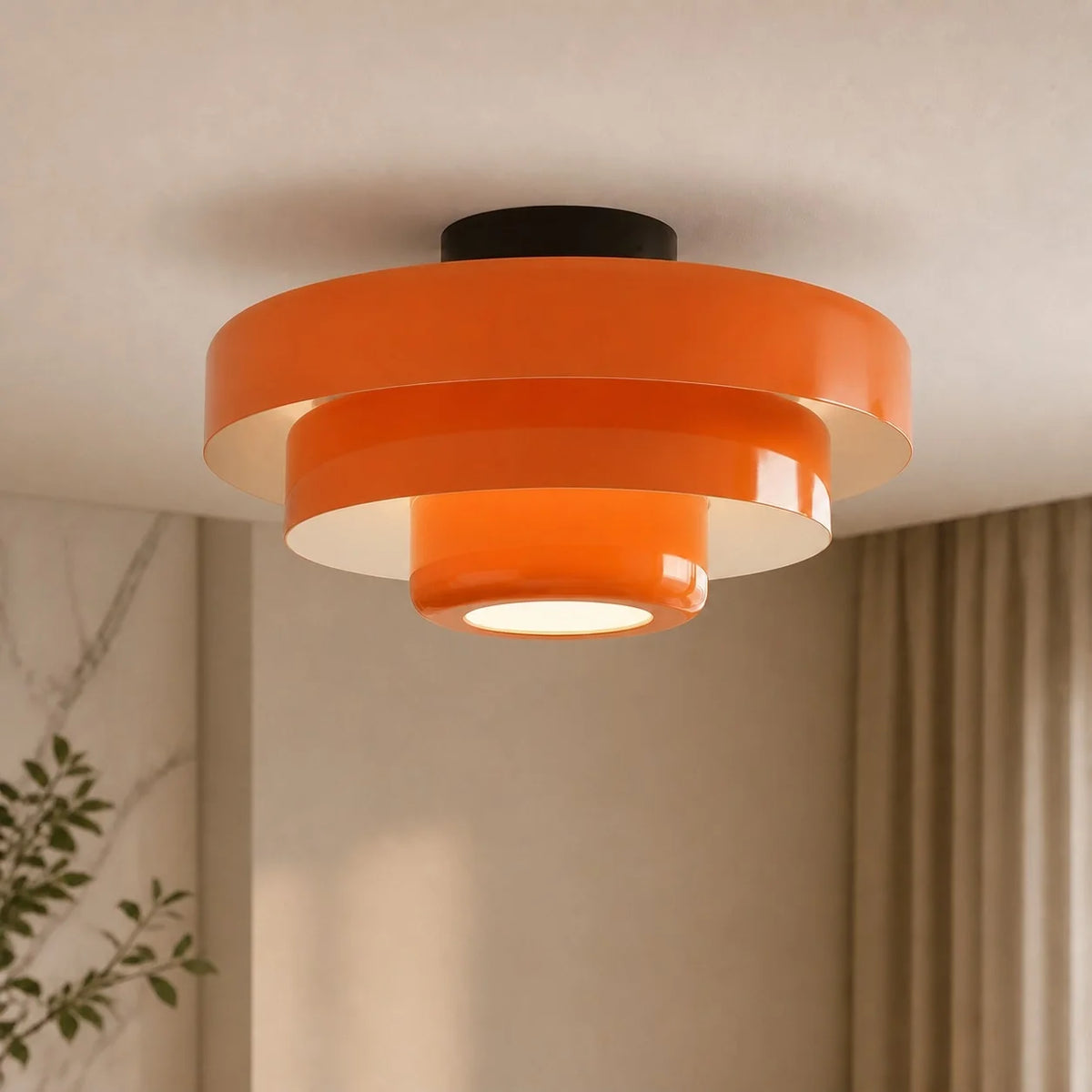 Ronde Bauhaus-plafondlamp voor Japandi-interieurs