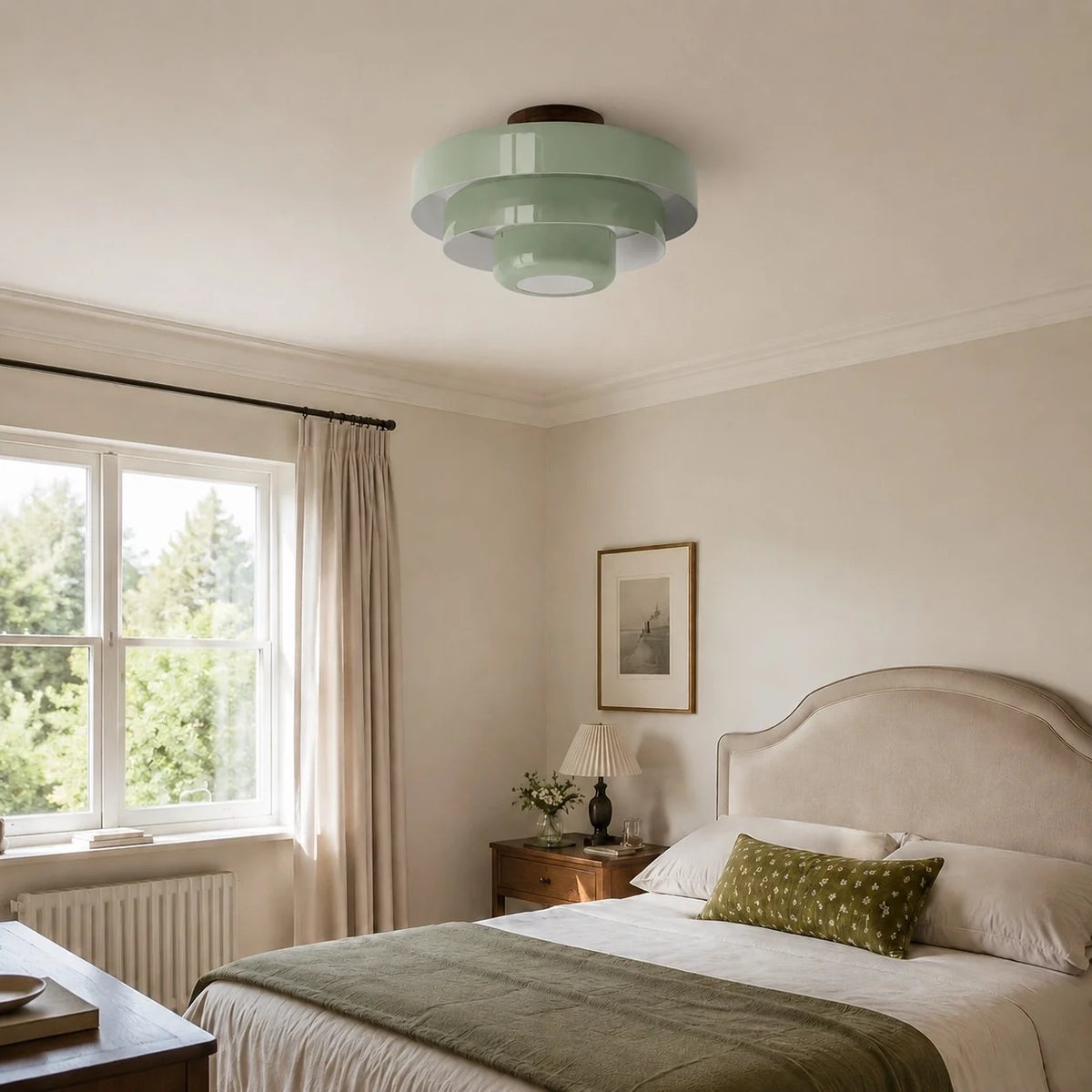 Ronde Bauhaus-plafondlamp voor Japandi-interieurs