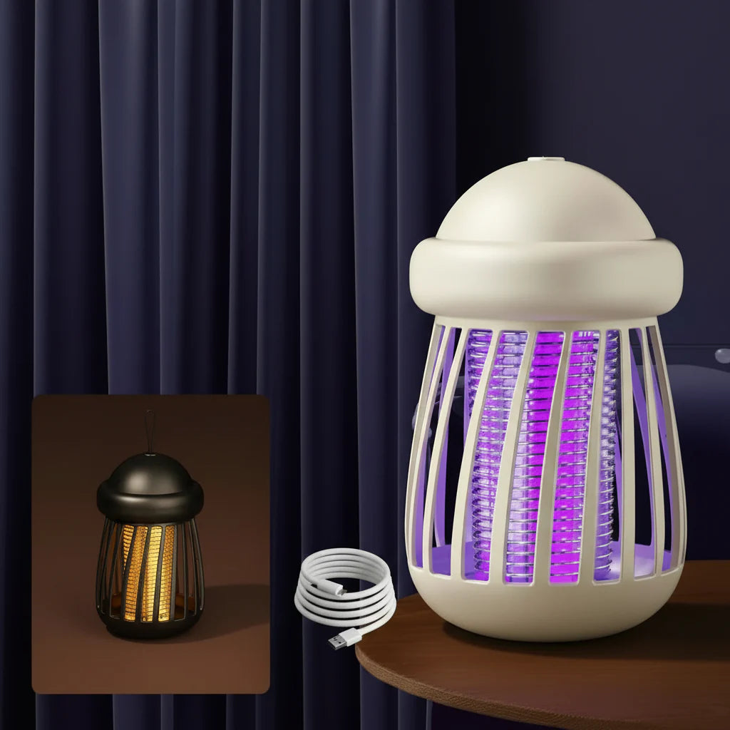Lampa UV na komary z siatką elektryczną 3000V – ładowalna