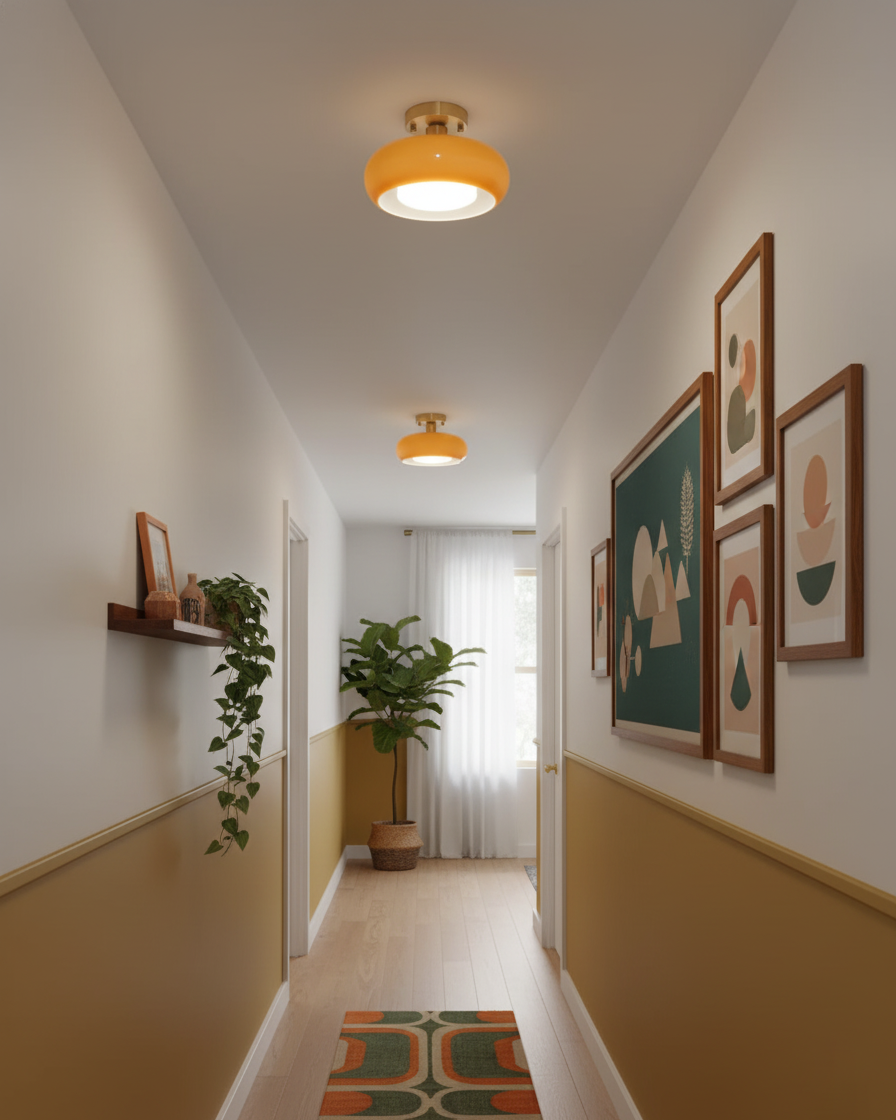 Nowoczesna lampa sufitowa ring z zaokrągloną oprawą