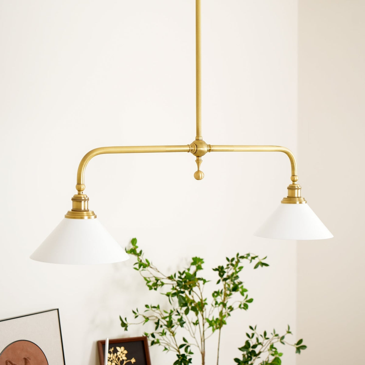 Lampa wisząca z dwoma kloszami metal szkło