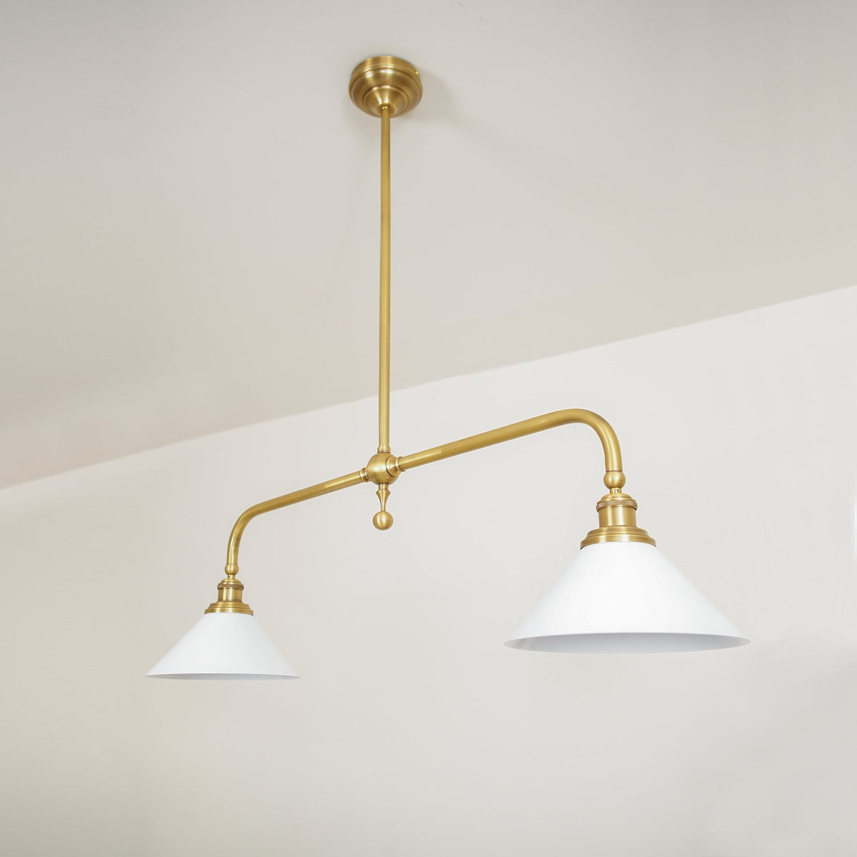 Lampa wisząca z dwoma kloszami metal szkło