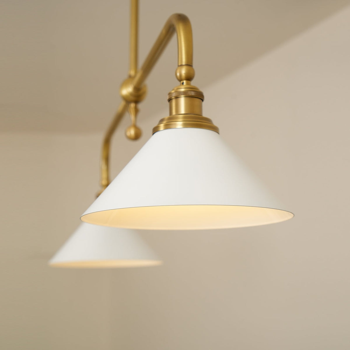 Lampa wisząca z dwoma kloszami metal szkło