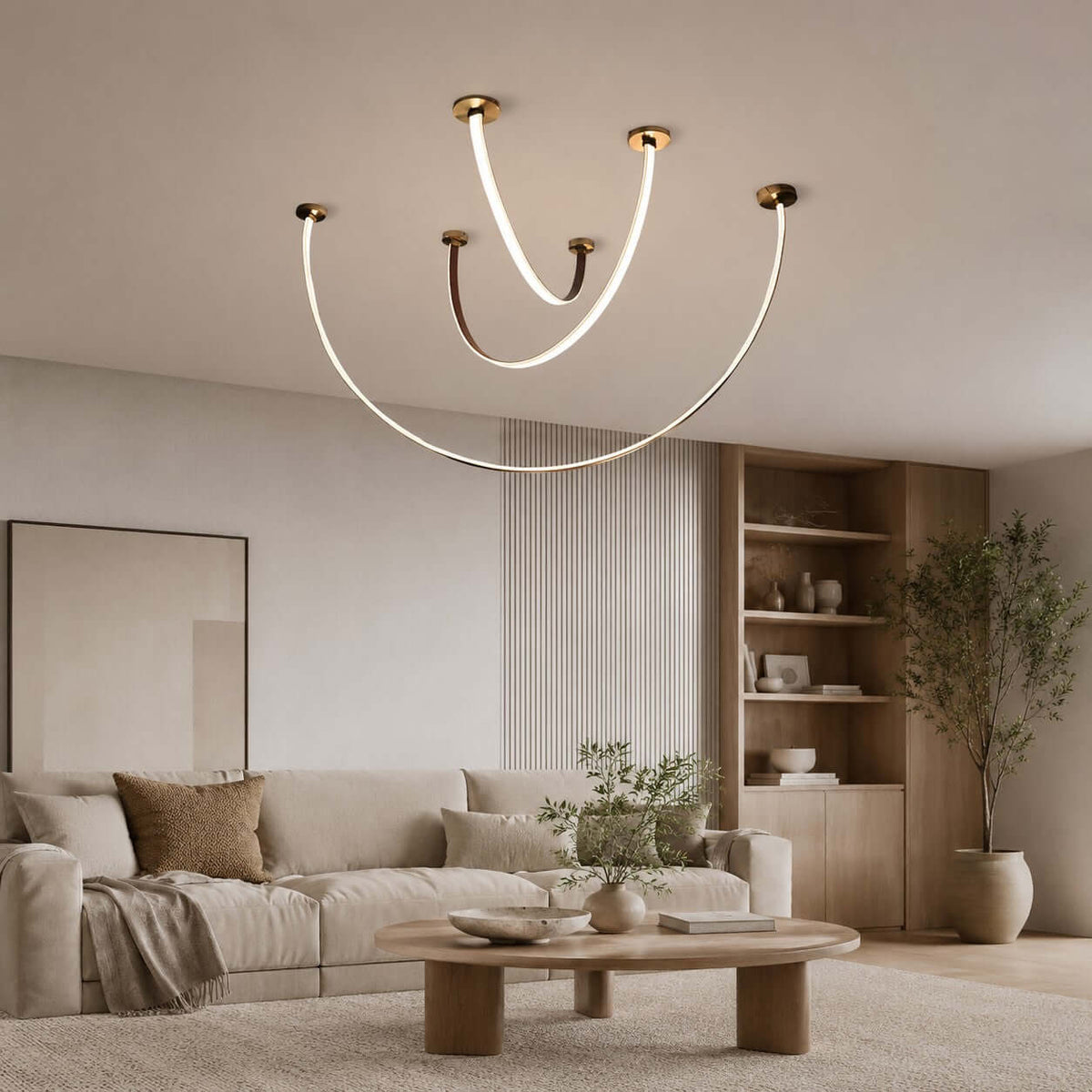 Nowoczesna lampa sufitowa na korytarz z giętymi ramionami LED