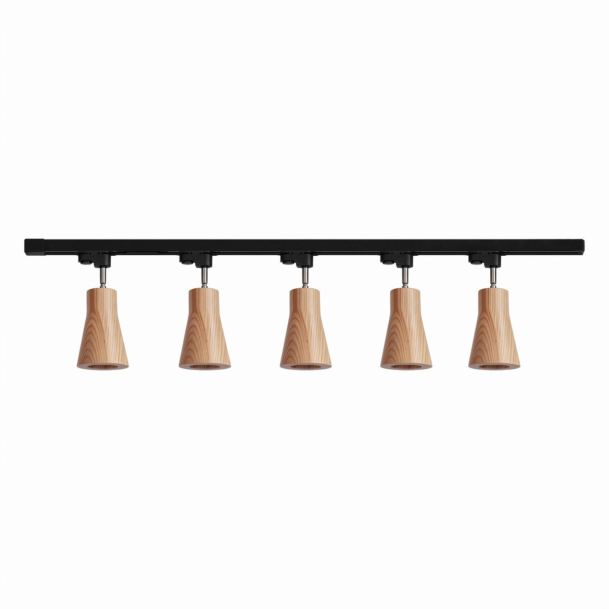 Grote plafondlamp voor de woonkamer met houten spots