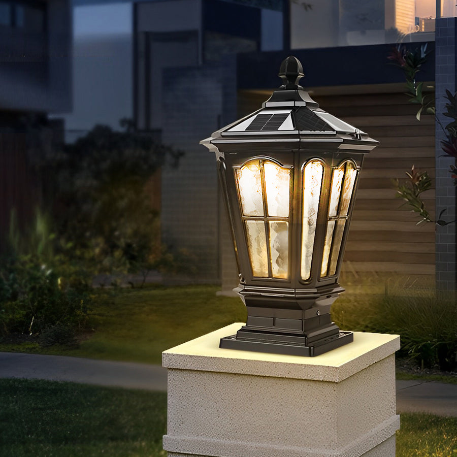 Solarowa lampa ogrodowa na cokole z aluminium