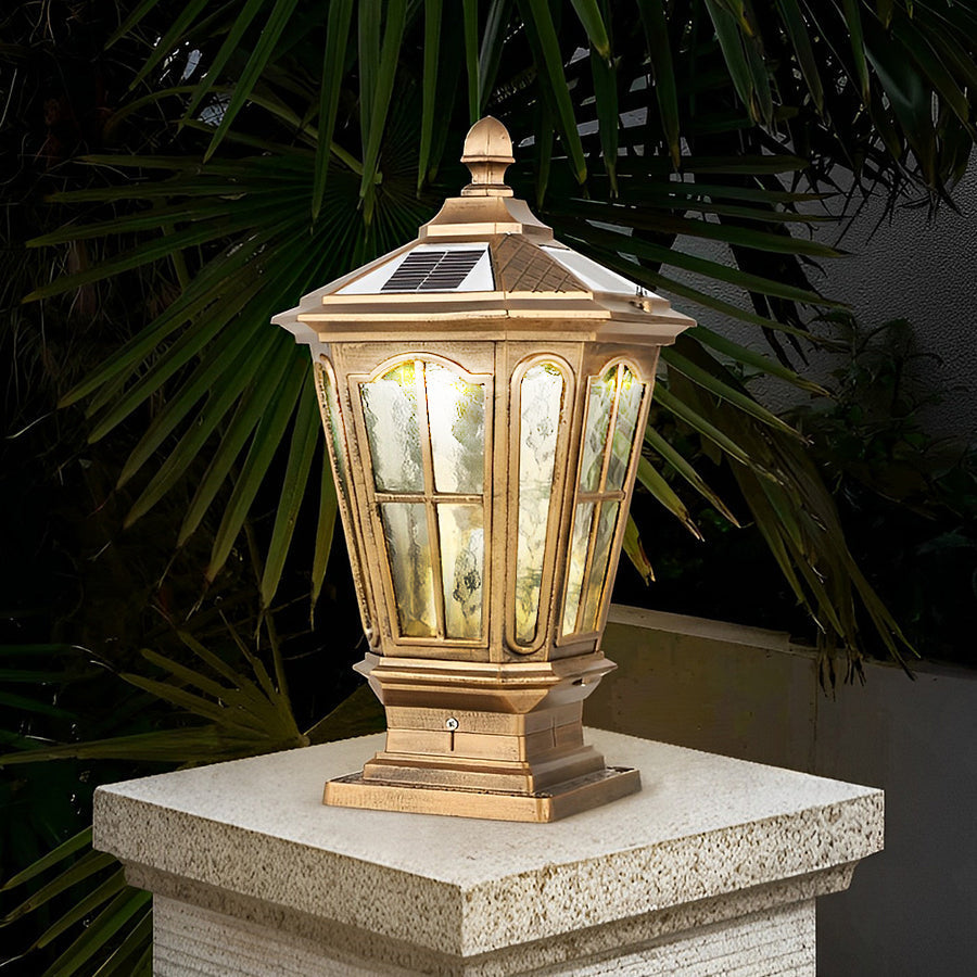 Solarowa lampa ogrodowa na cokole z aluminium