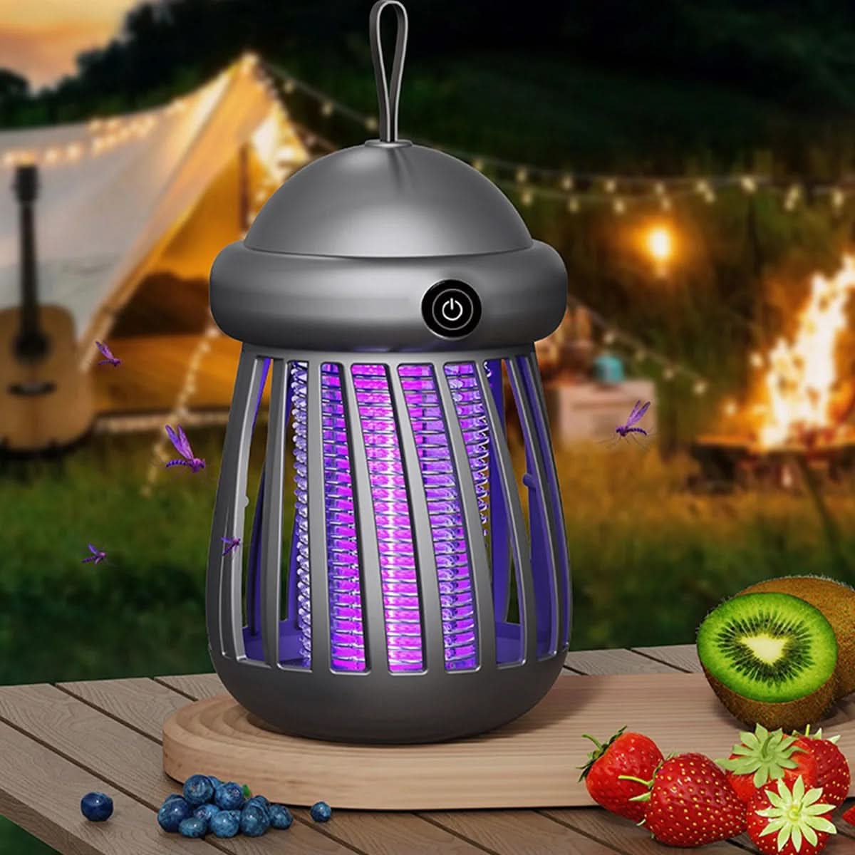 Lampa UV na komary z siatką elektryczną 3000V – ładowalna