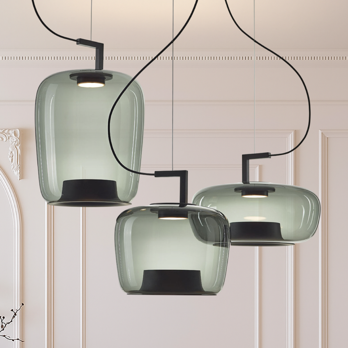 Klasyczna szklana lampa wisząca