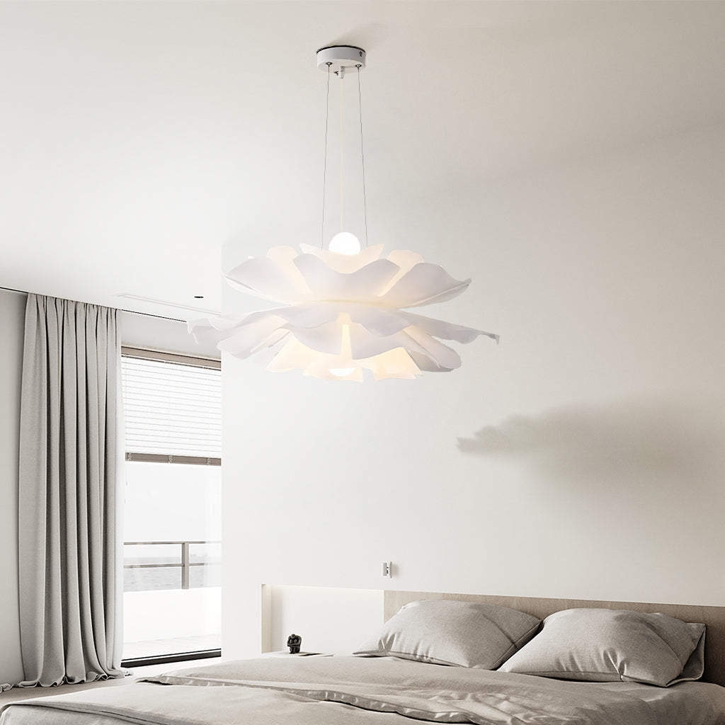 Lampa wisząca Japandi w formie kwiatu lotosu z warstwowymi płatkami