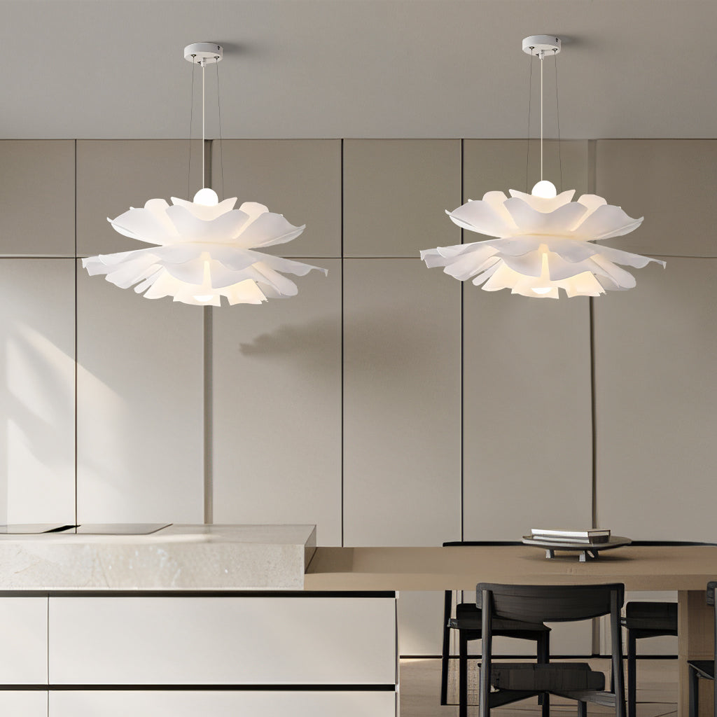 Lampa wisząca Japandi w formie kwiatu lotosu z warstwowymi płatkami