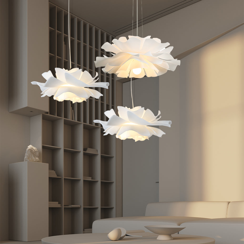 Lampa wisząca Japandi w formie kwiatu lotosu z warstwowymi płatkami