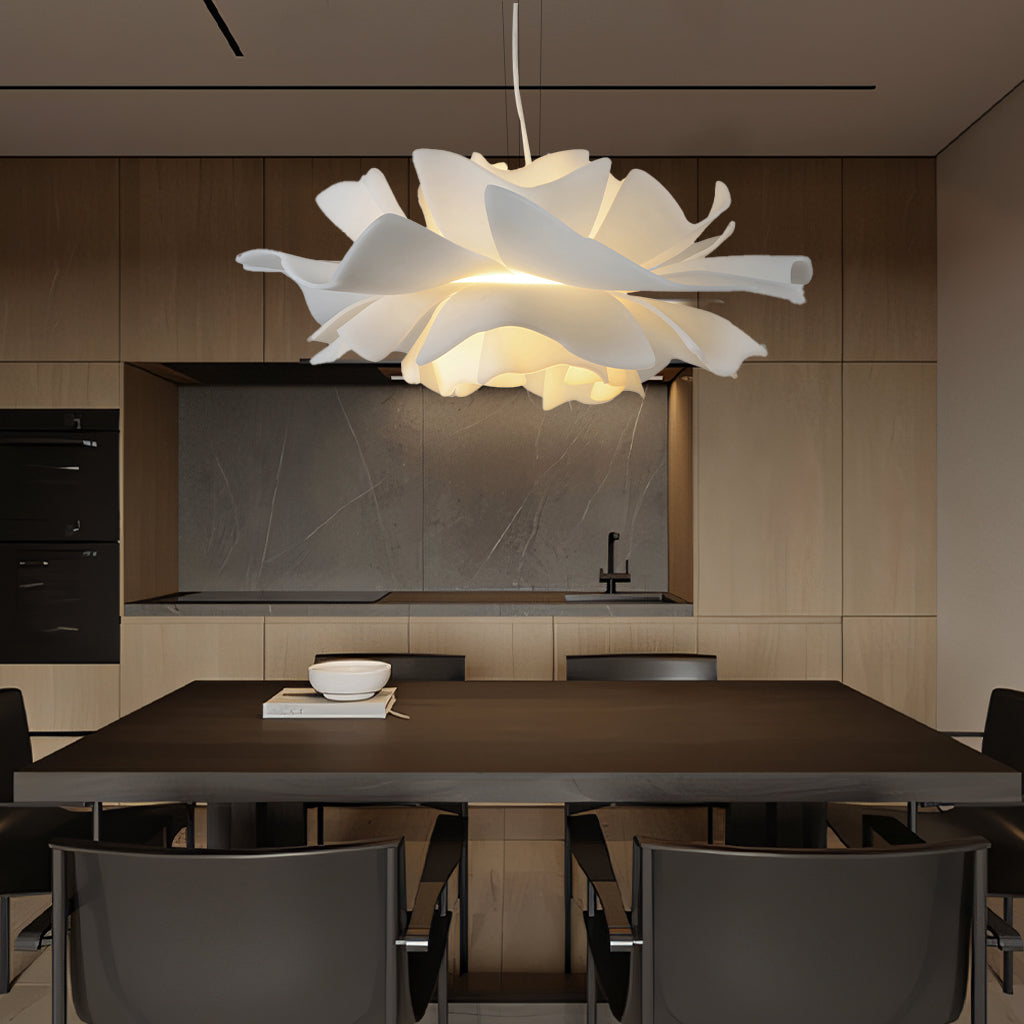 Lampa wisząca Japandi w formie kwiatu lotosu z warstwowymi płatkami