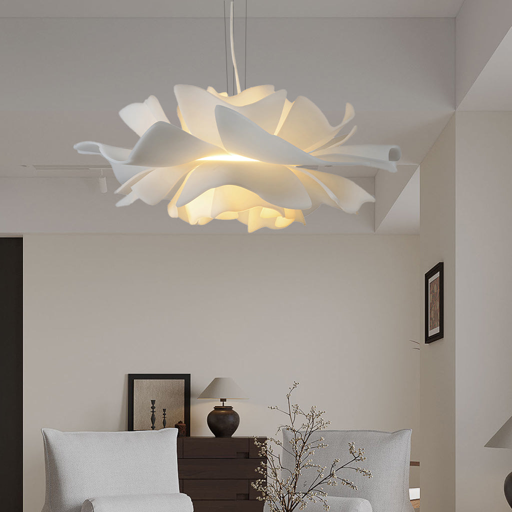 Lampa wisząca Japandi w formie kwiatu lotosu z warstwowymi płatkami