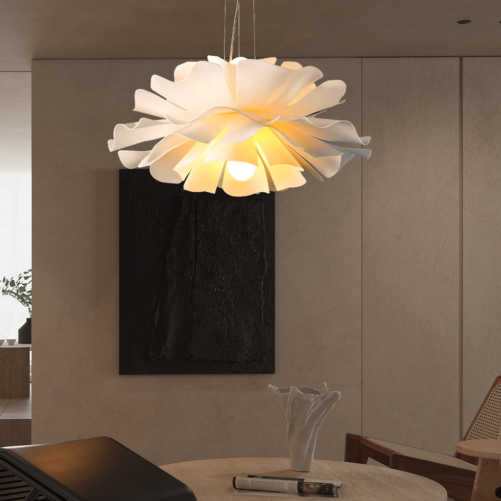 Lampa wisząca Japandi w formie kwiatu lotosu z warstwowymi płatkami
