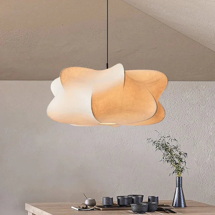 Lampa wisząca jedwabna Wabi Sabi, minimalistyczna 10