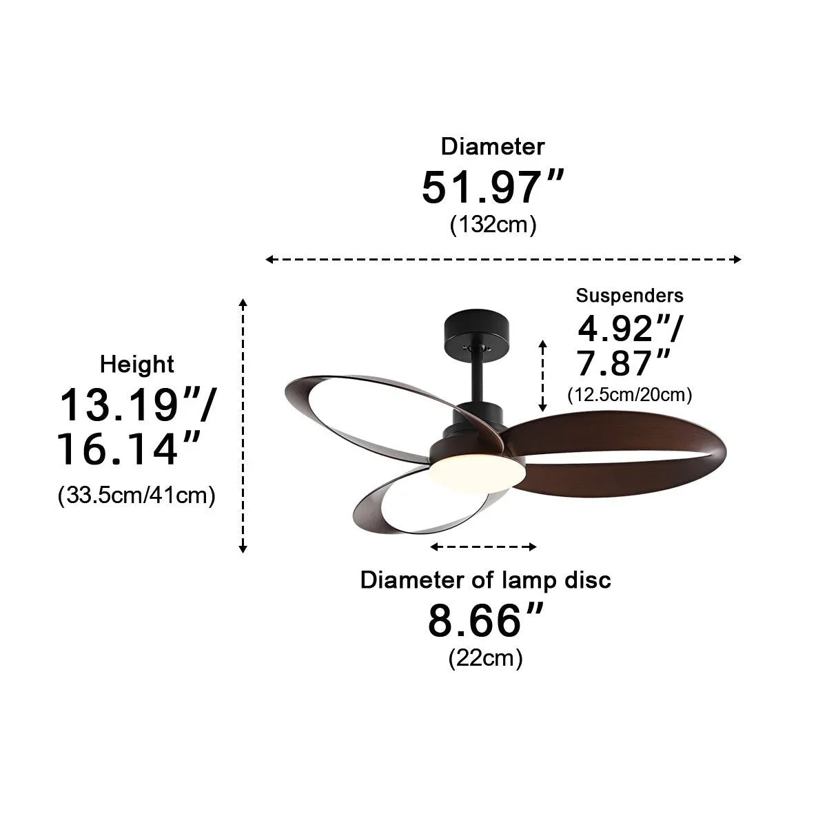 Nowoczesny wentylator sufitowy LED z drewnianymi łopatkami 11