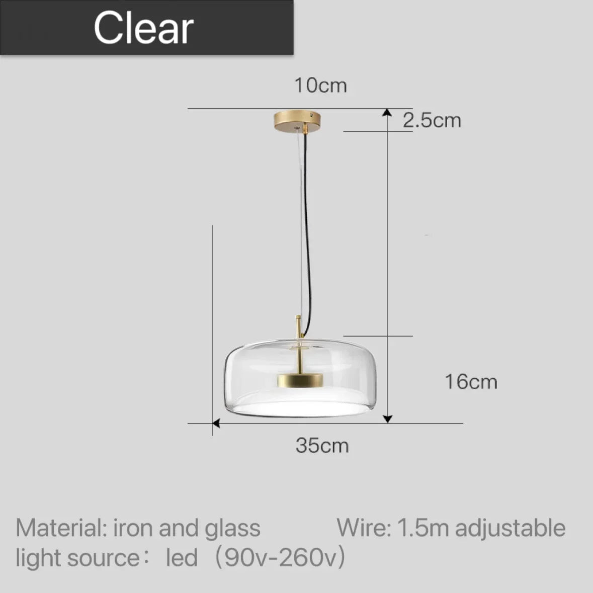 Nowoczesna Lampa Wisząca Nordic ze Szkła 14