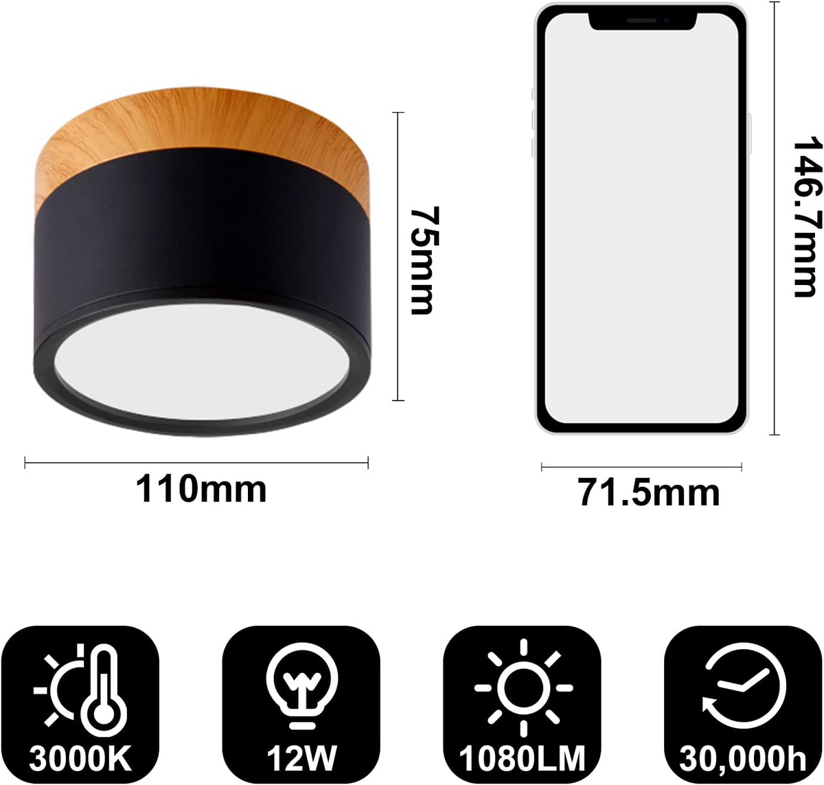 Nowoczesna lampa sufitowa z drewnianym akcentem 15