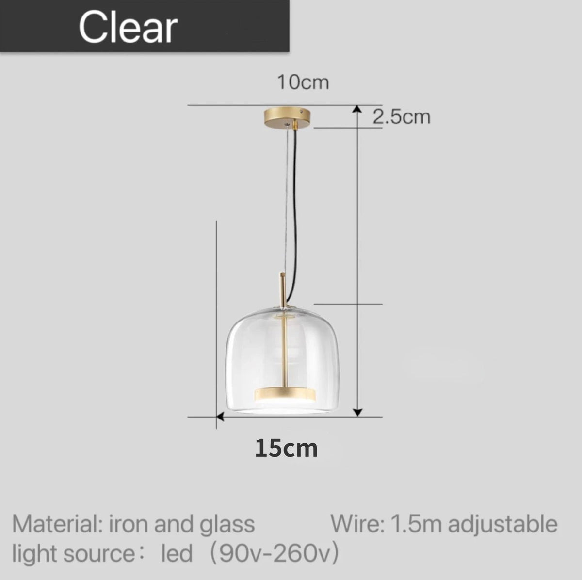 Nowoczesna Lampa Wisząca Nordic ze Szkła 15
