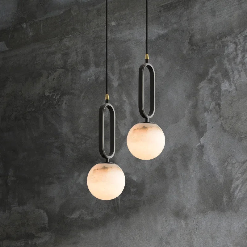 Lampa wisząca z marmuru naturalnego, nowoczesna 1