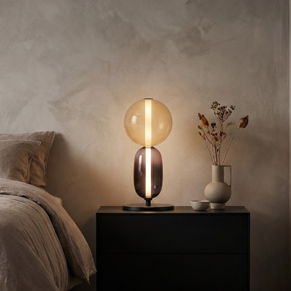 Elegancka Szklana Lampa Nocna z LED 1