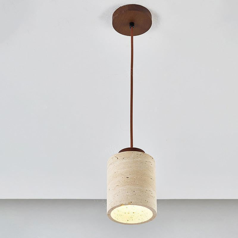 Minimalistyczna Lampa Wisząca z Travertynu Naturalnego 26