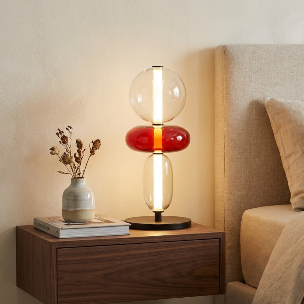 Elegancka Szklana Lampa Nocna z LED 2