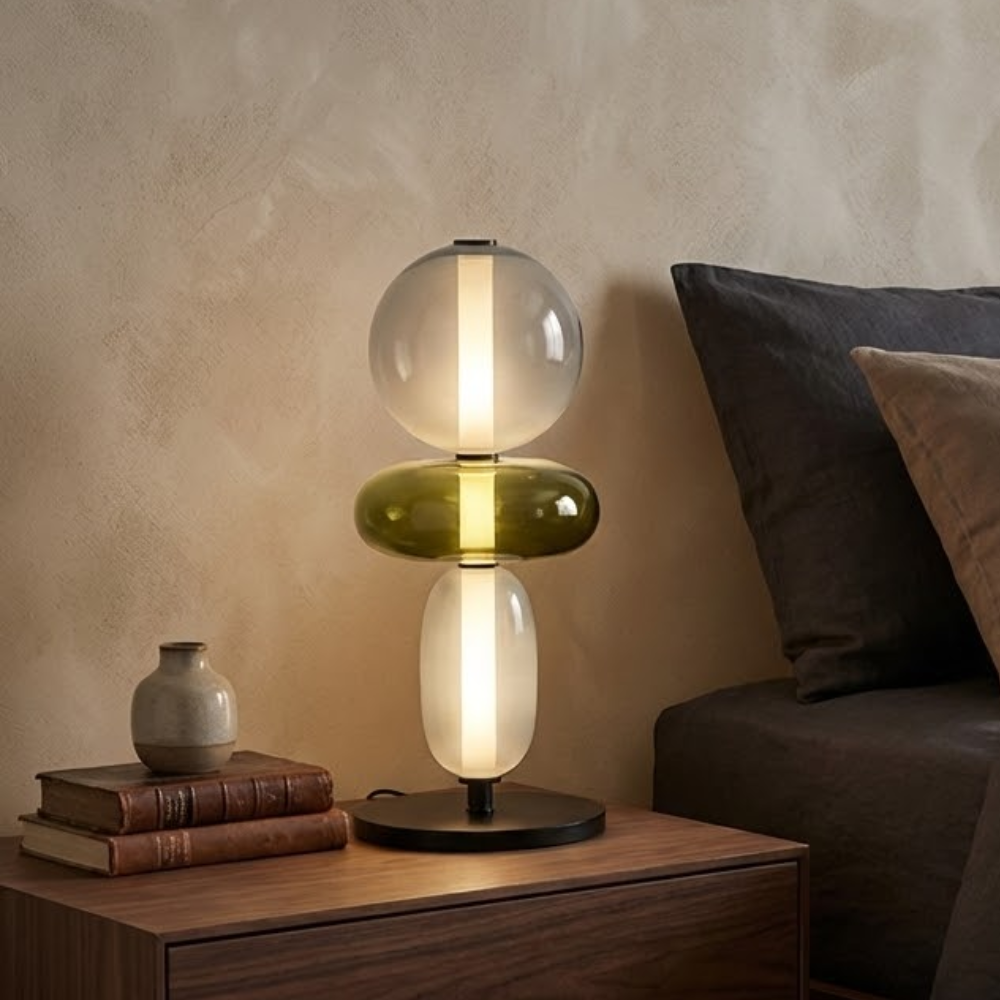 Elegancka Szklana Lampa Nocna z LED 3