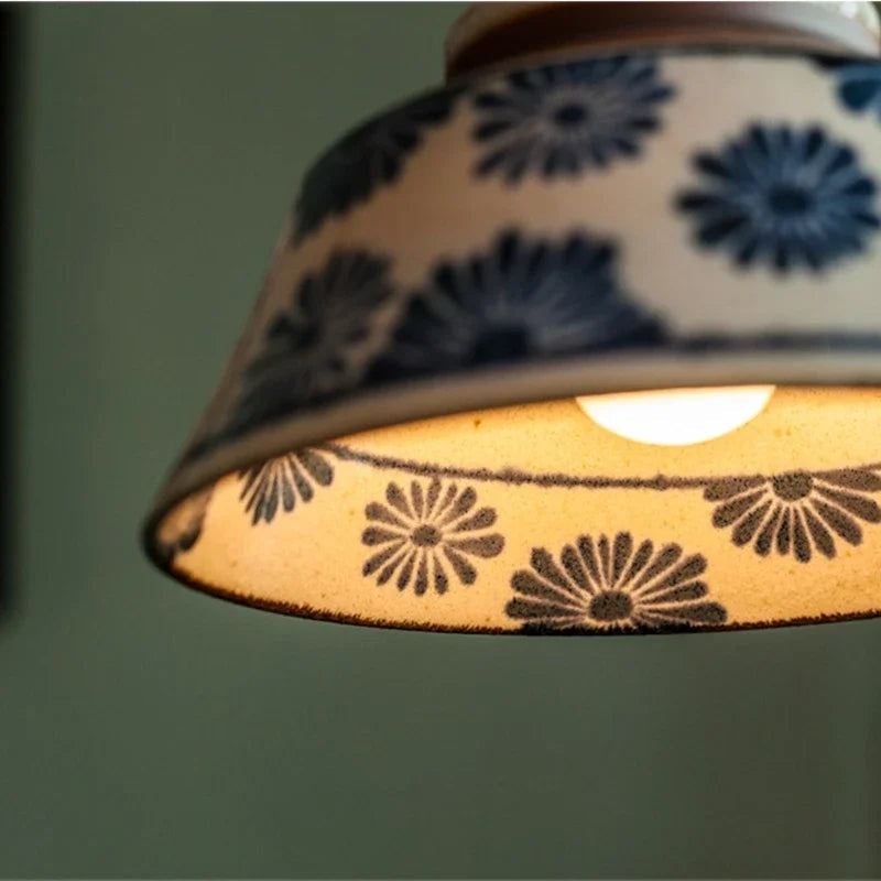 Ręcznie Malowana Ceramiczna Lampa Wisząca Dekoracyjna 3