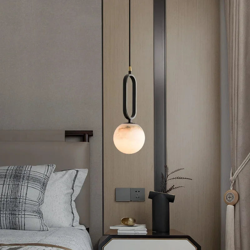 Lampa wisząca z marmuru naturalnego, nowoczesna 3