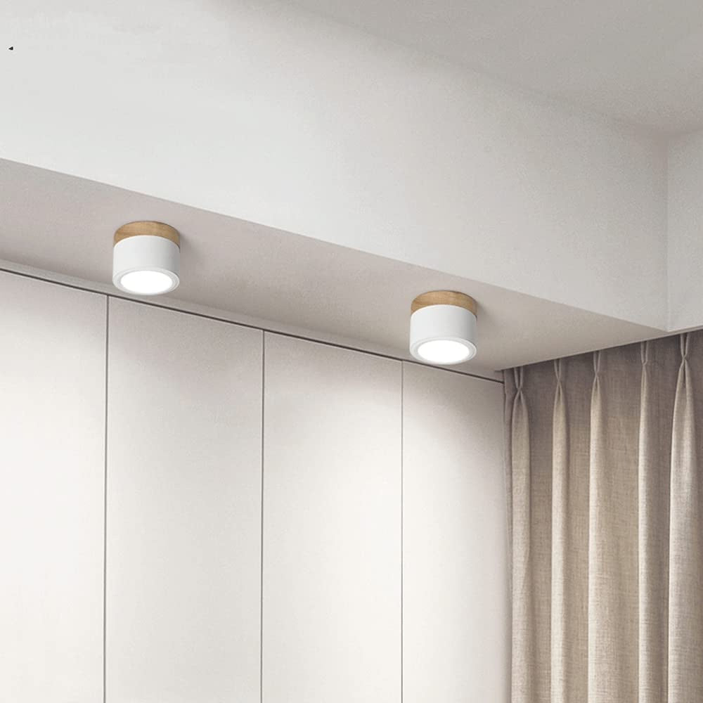 Nowoczesna lampa sufitowa z drewnianym akcentem 5