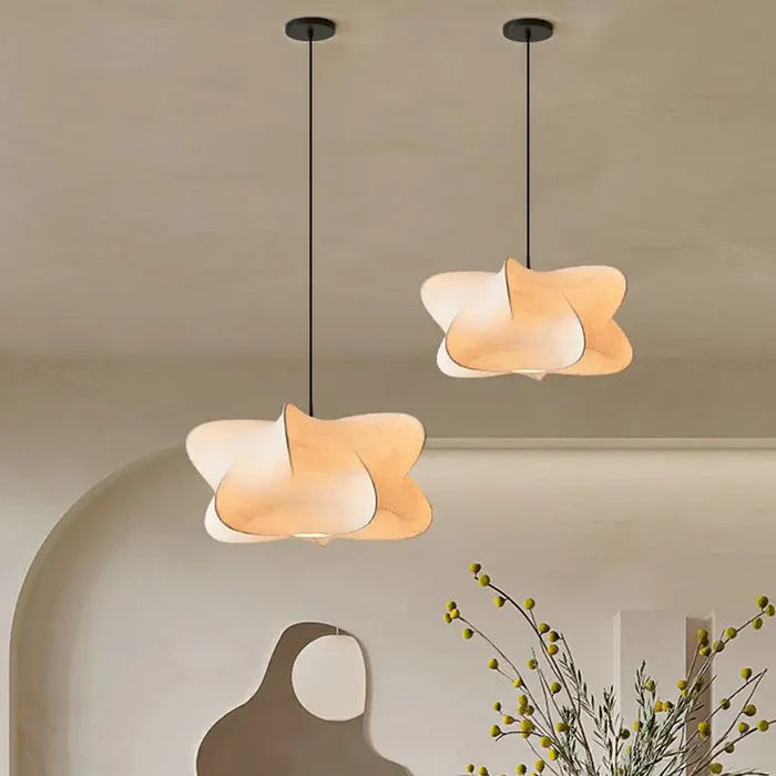 Lampa wisząca jedwabna Wabi Sabi, minimalistyczna 5
