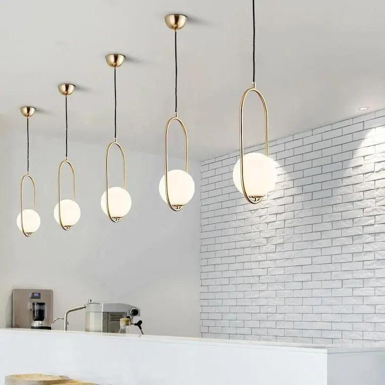 Nowoczesna Lampa Wisząca Nordycka z Złotym Akcentem 5