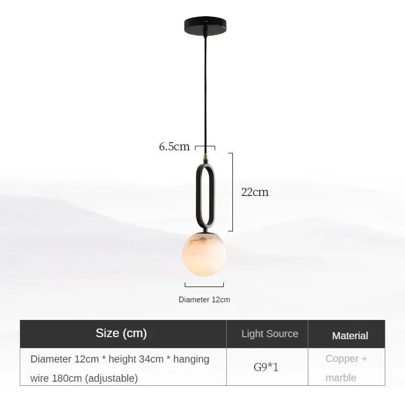 Lampa wisząca z marmuru naturalnego, nowoczesna 7