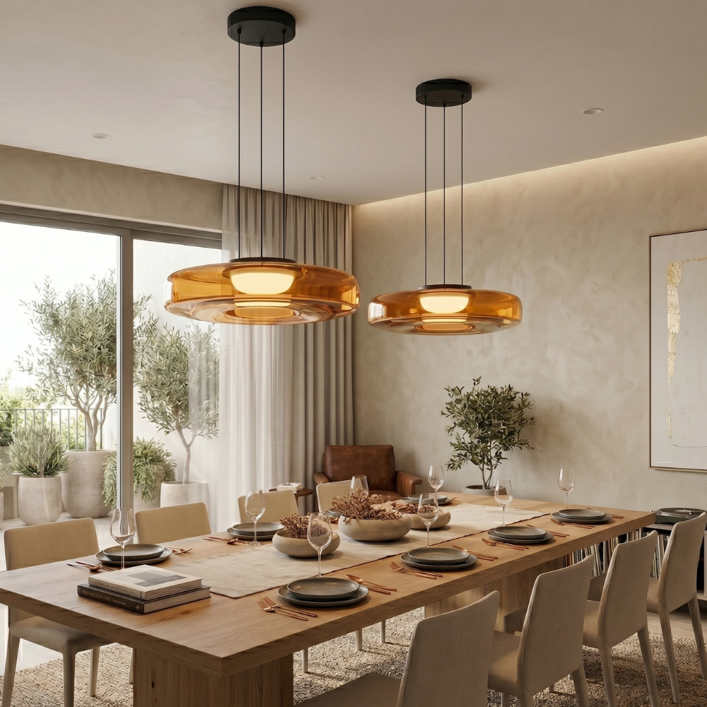 Regulowana Lampa Wisząca Minimalistyczna Szkło 9