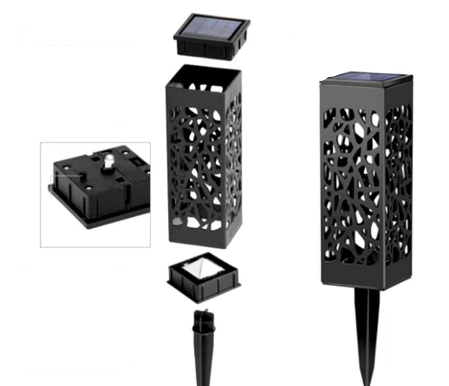 Zewnętrzna latarnia solarna LED z dekoracyjnym wzorem światła