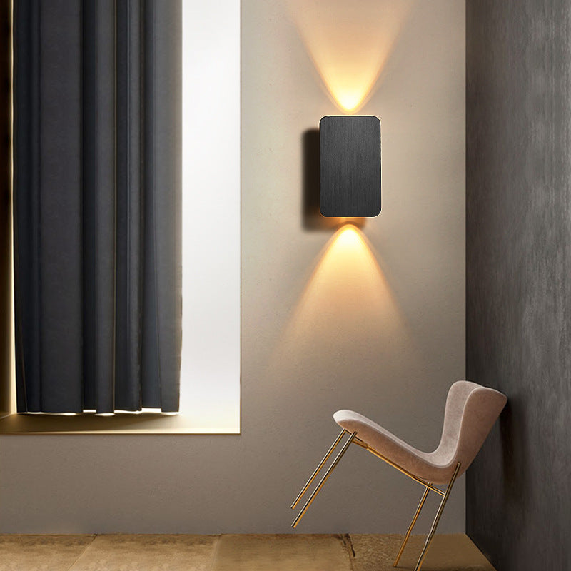 Interne rechthoekige metalen LED-wandlamp