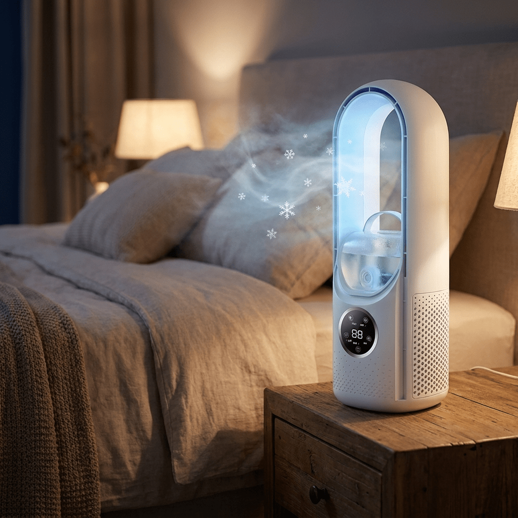 Blade-free tower fan – ultra quiet for bedroom and office