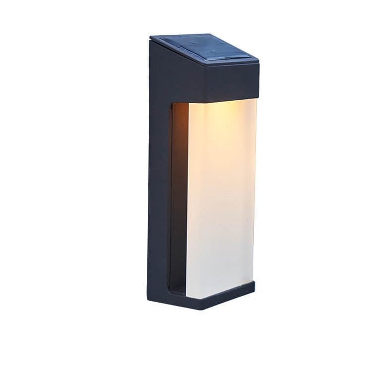 Solarowa kinkietowa lampa ścienna o industrialnym wyglądzie szkła