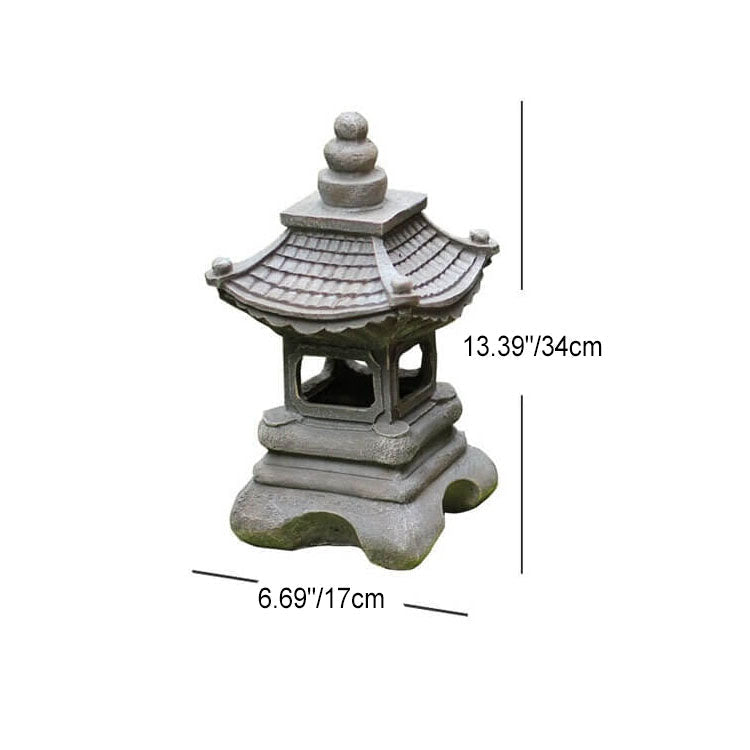 Solar­na lampa ogrodowa LED w stylu zen pagoda z efektem kamienia