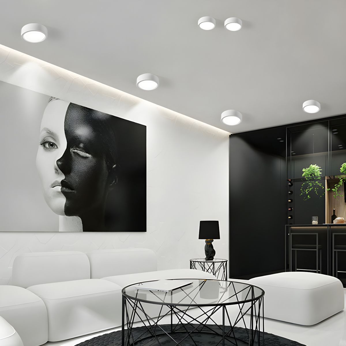 Nowoczesna cylindryczna lampa sufitowa LED