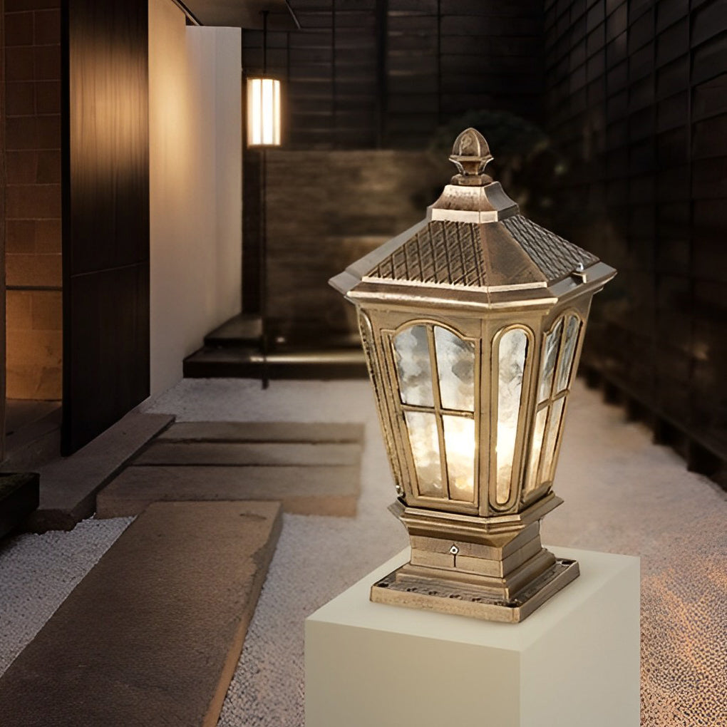 Solarowa lampa ogrodowa na cokole z aluminium