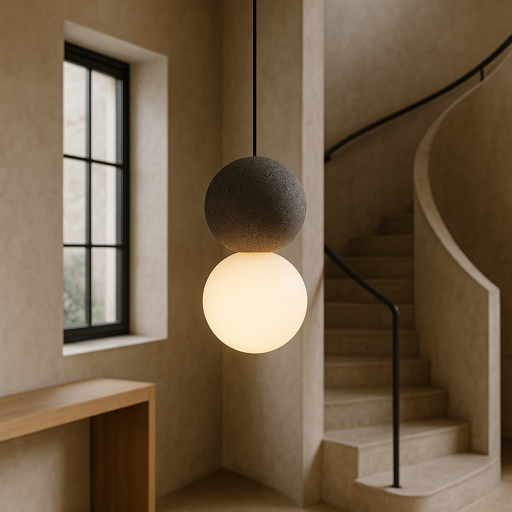 Lampa wisząca obsydianowa